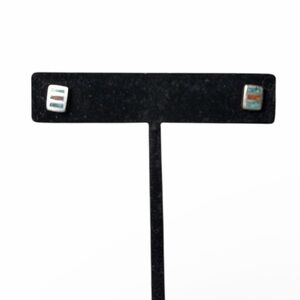 Blue and red turquoise Silver Stud Earrings